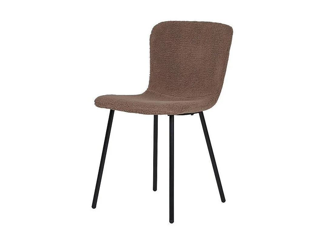 Esszimmerstuhl Küchenstuhl in Dunkelbraun mit Gestell aus Metall (2er Set)