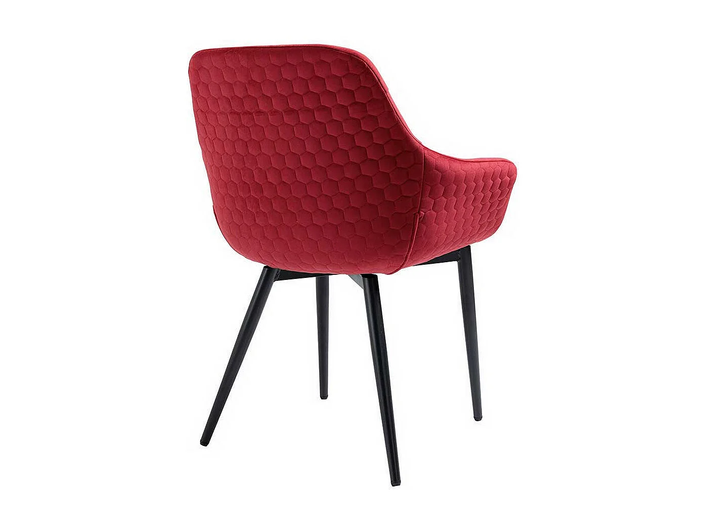 Armlehnenstuhl in Rot Samt Ziernähten