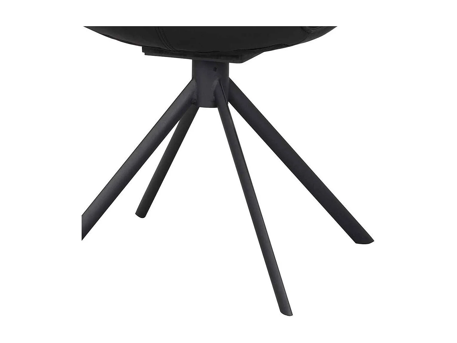 Schwarze Lederstühle mit Gestell aus Metall drehbar (2er Set)