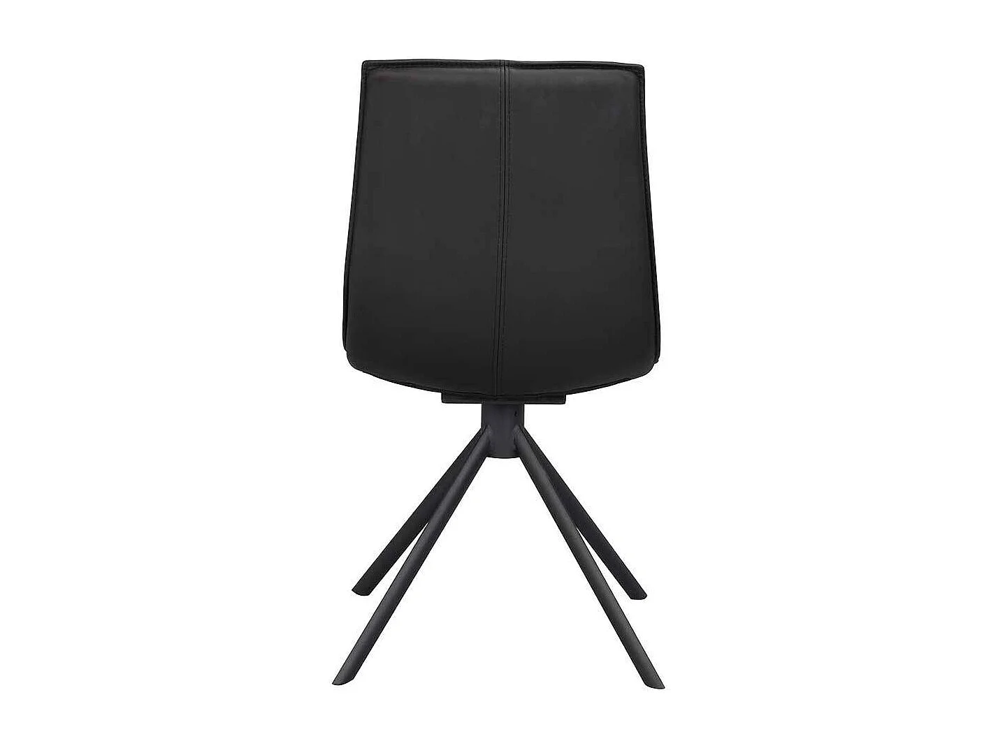 Schwarze Lederstühle mit Gestell aus Metall drehbar (2er Set)