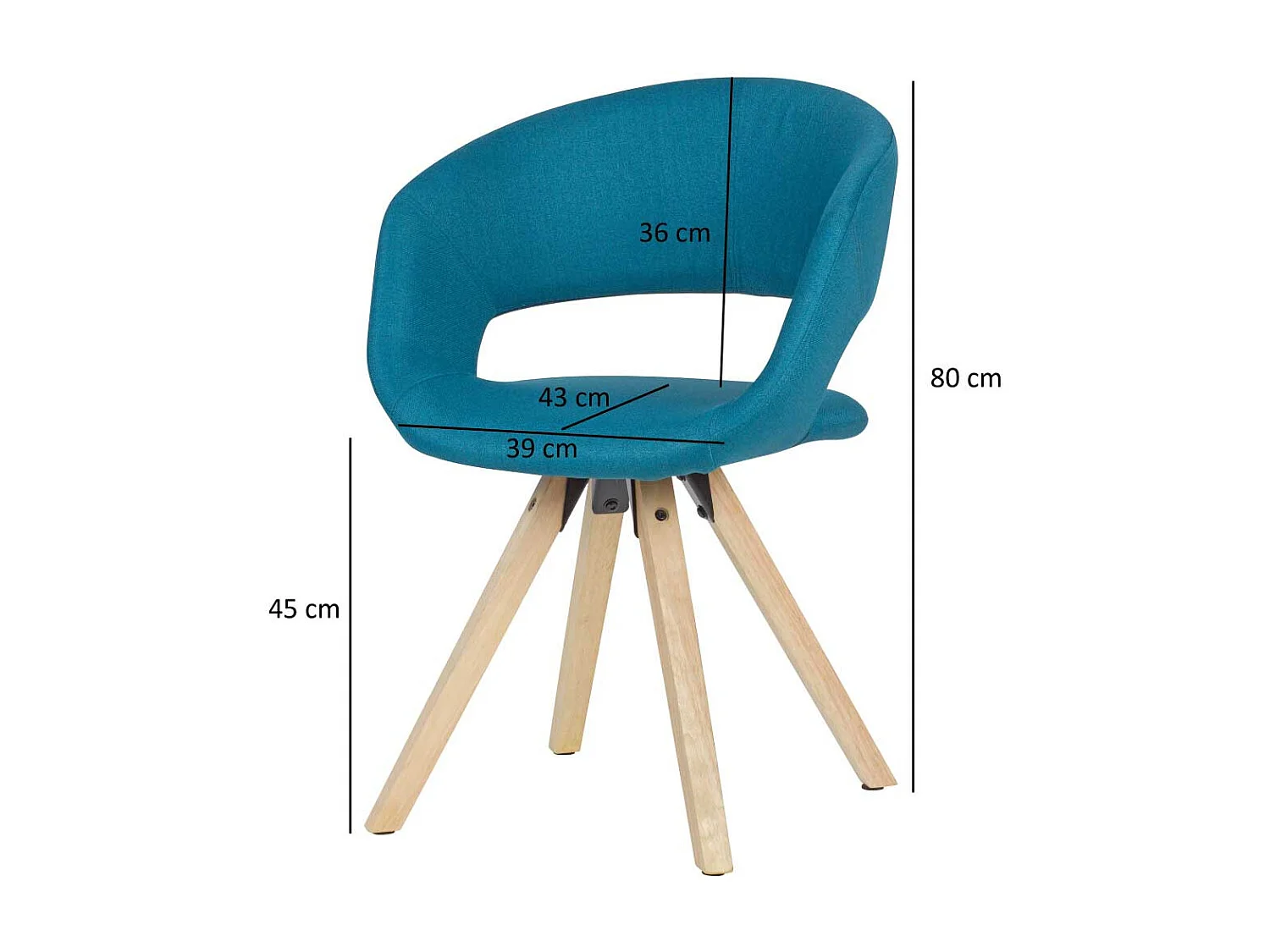 Esszimmerstuhl in Petrol Webstoff offener R�ckenlehne