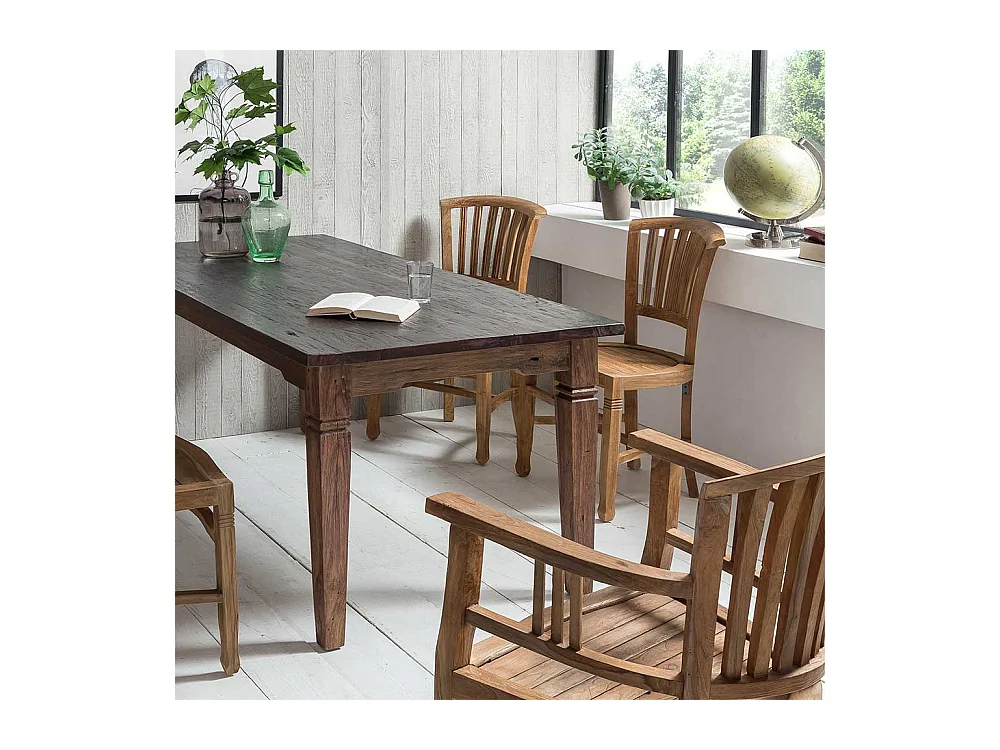 Massivhozstuhl mit Armlehnen Teak