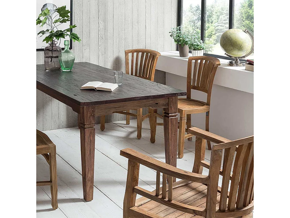 Massivhozstuhl mit Armlehnen Teak