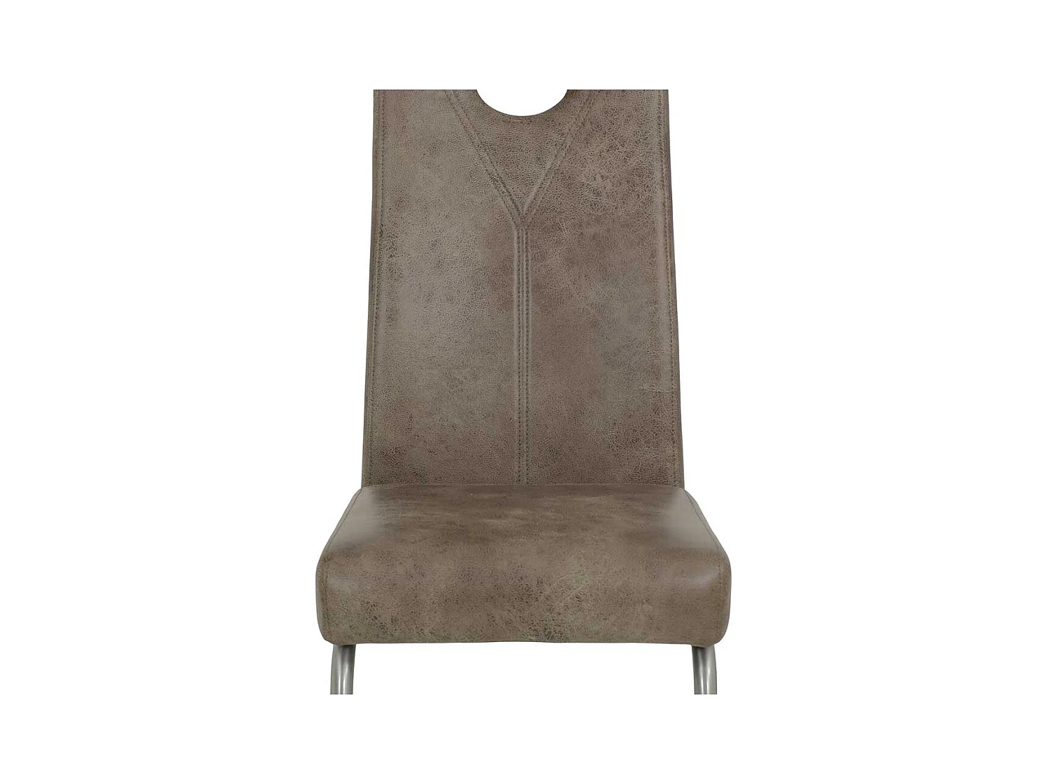 Freischwinger Stühle in Schlamm und Silberfarben Microfaser und Metall (Set)