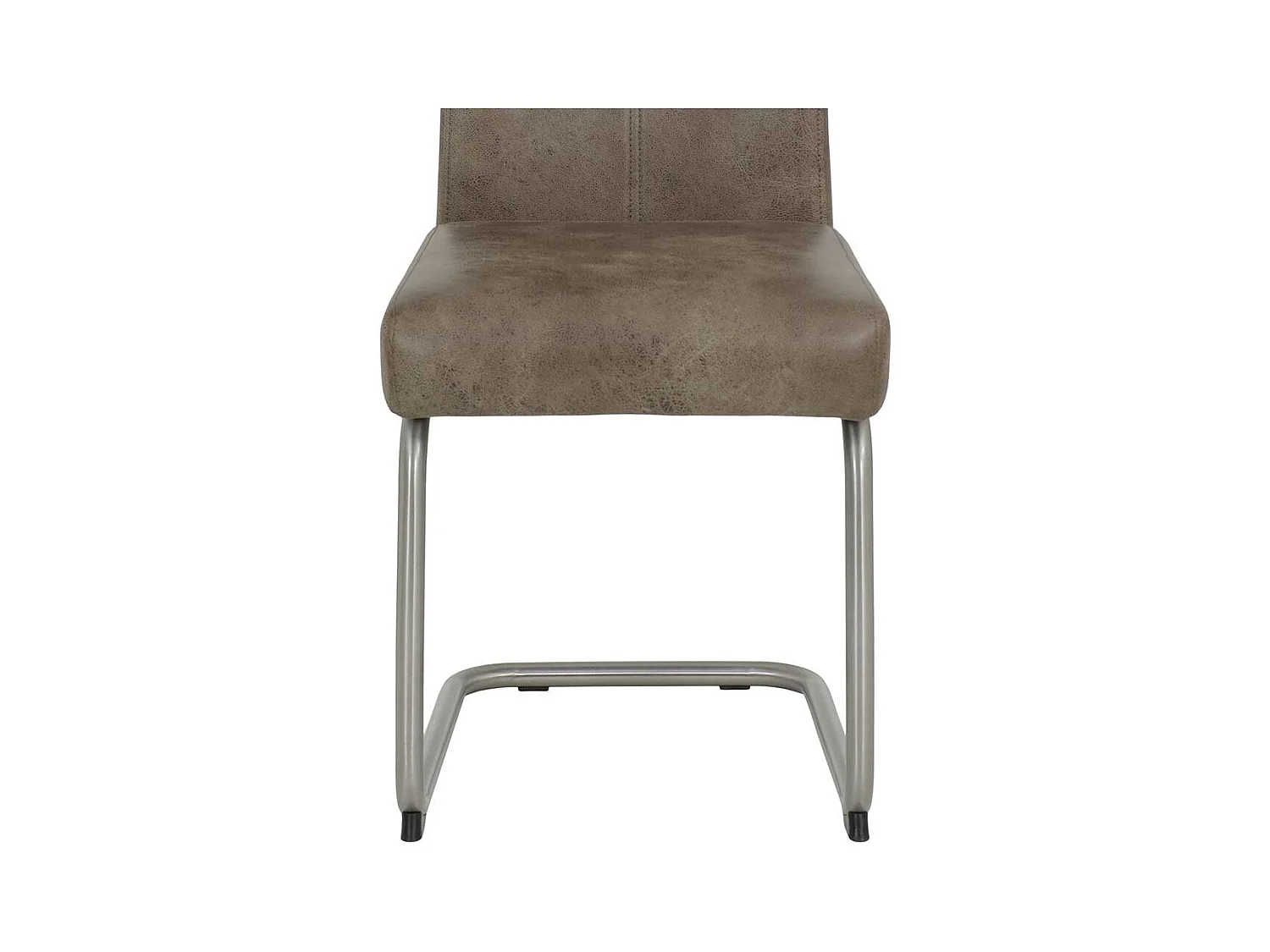 Freischwinger Stühle in Schlamm und Silberfarben Microfaser und Metall (Set)