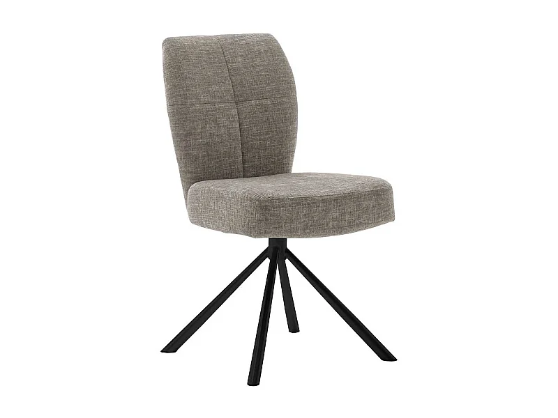 Drehbare Polsterstühle in Hellbraun Gestell aus Metall (2er Set)