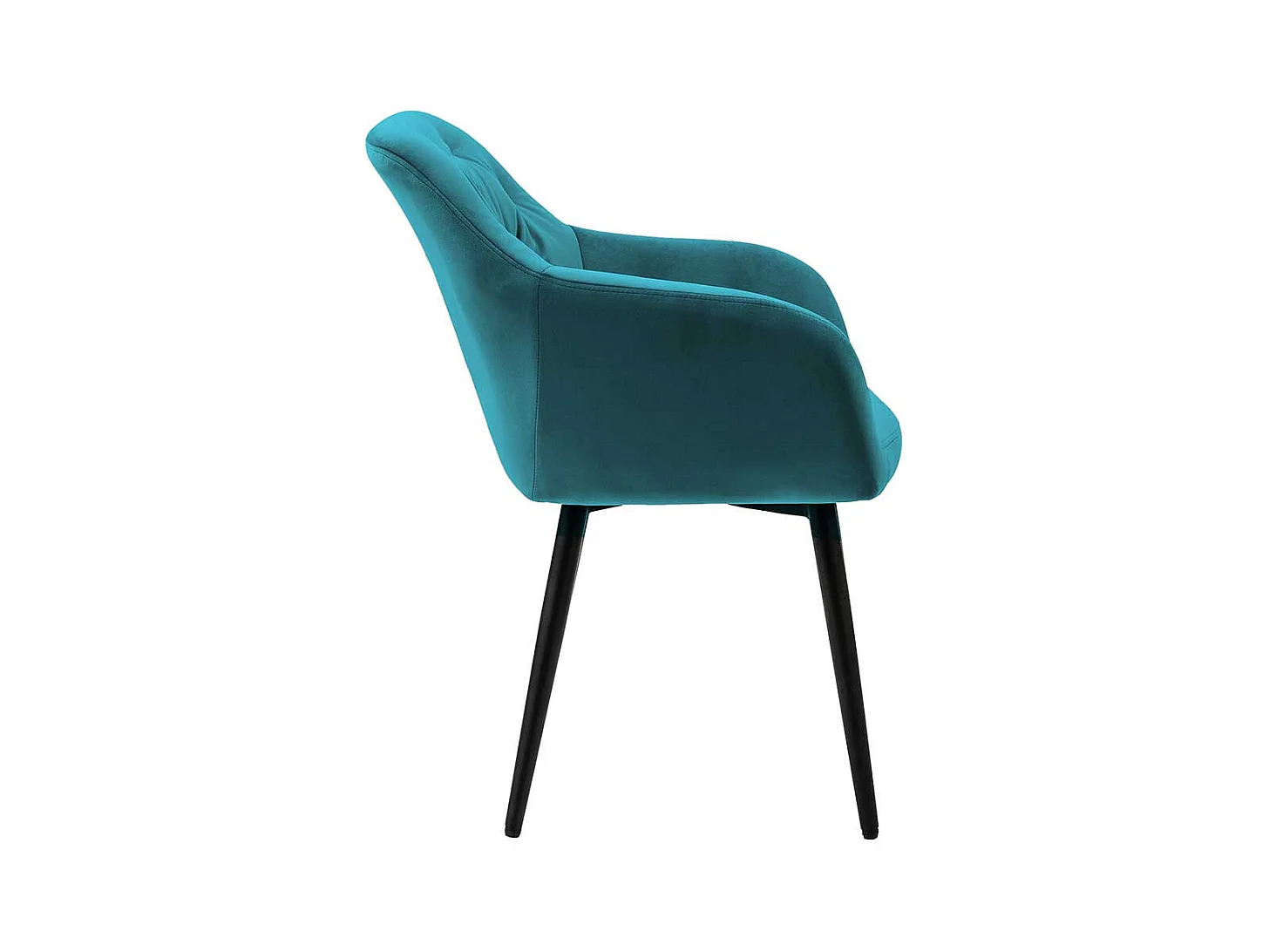 Esszimmerarmlehnstuhl in Türkis Samt Metallgestell