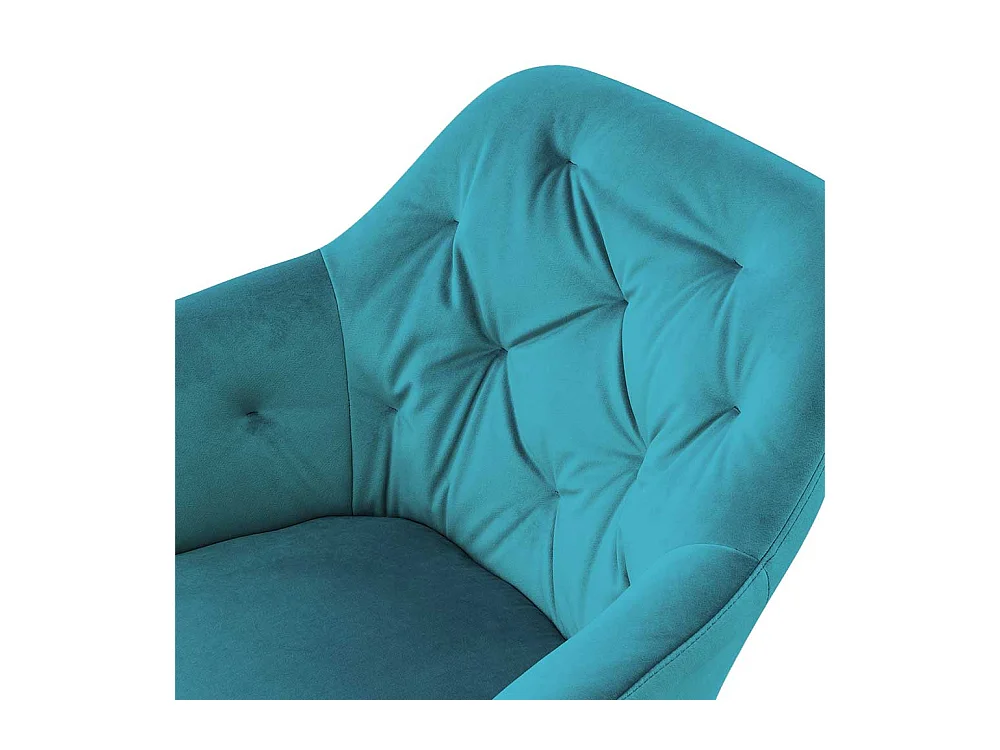 Esszimmerarmlehnstuhl in Türkis Samt Metallgestell