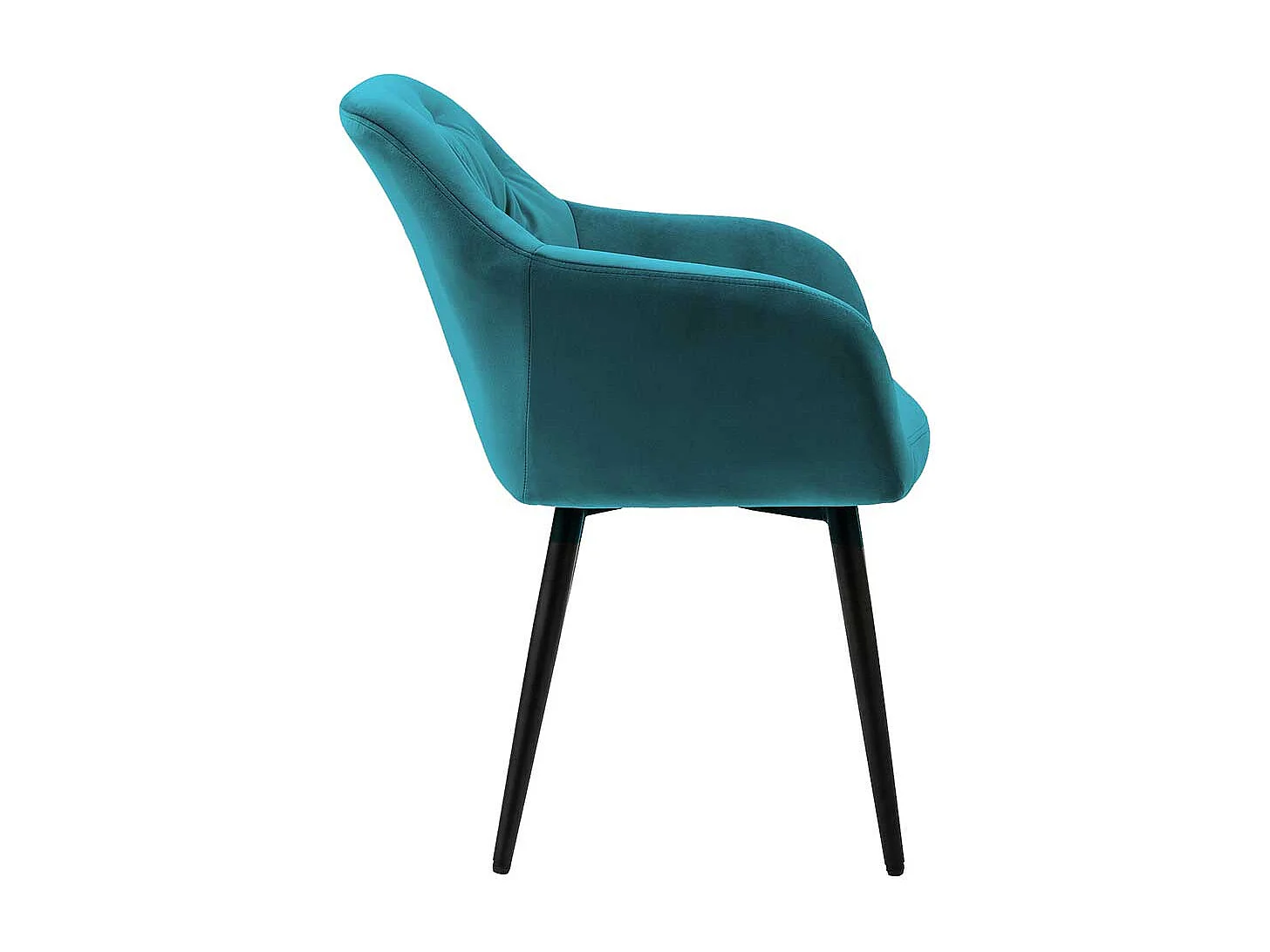 Esszimmerarmlehnstuhl in Türkis Samt Metallgestell