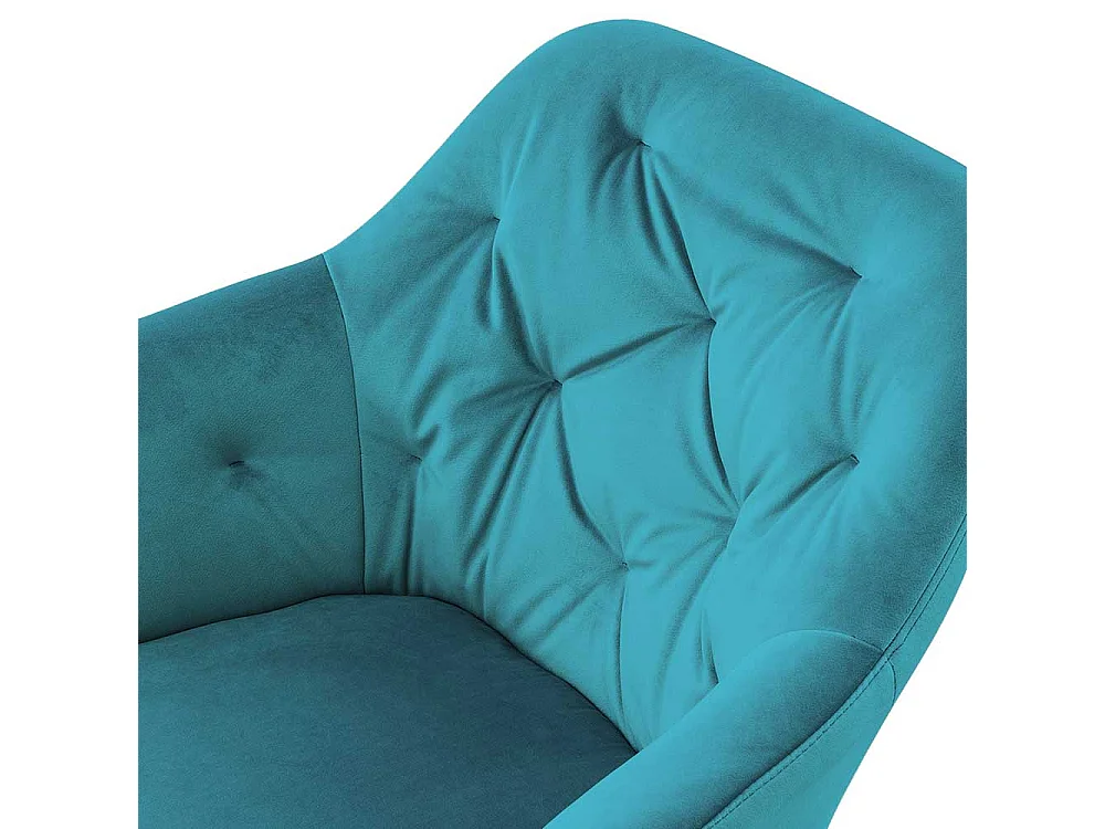 Esszimmerarmlehnstuhl in Türkis Samt Metallgestell