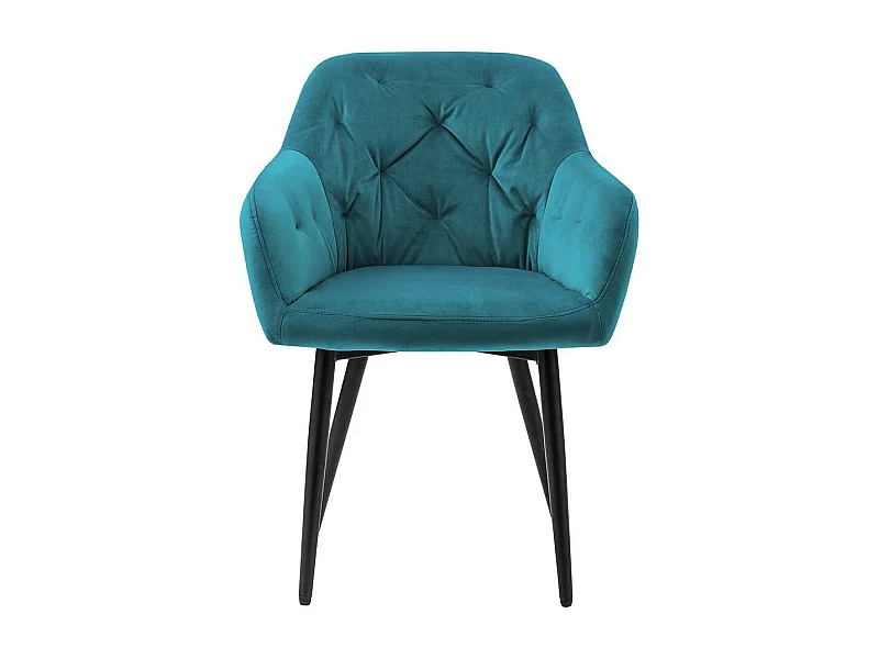 Esszimmerarmlehnstuhl in Türkis Samt Metallgestell