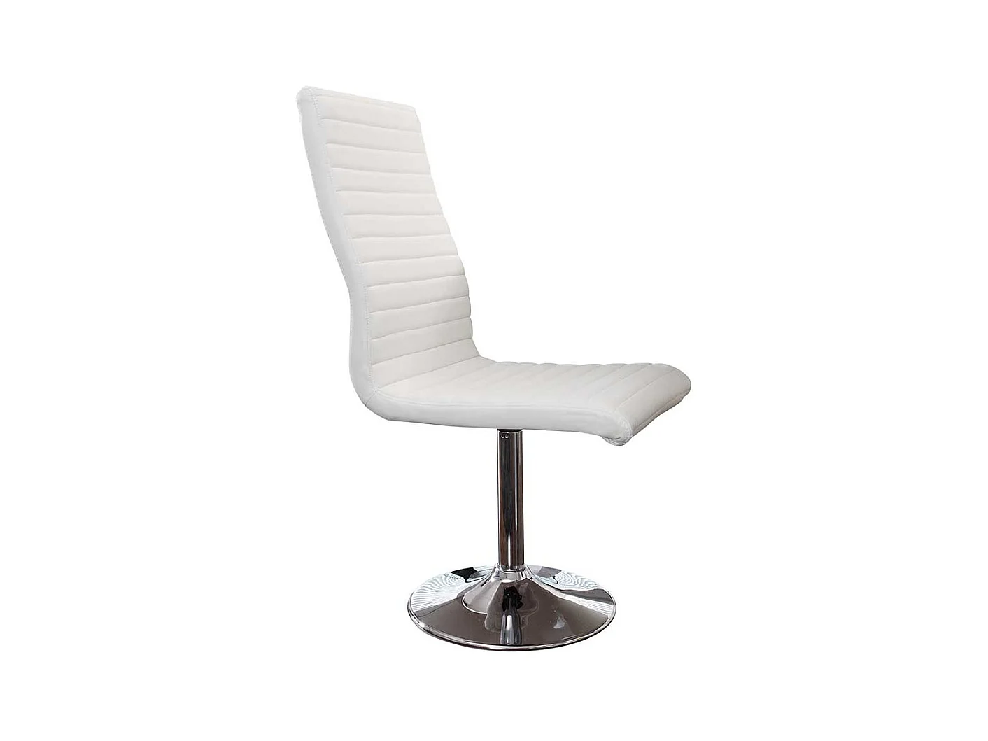 Drehbare Stühle in Weiß Kunstleder hoher Lehne (4er Set)