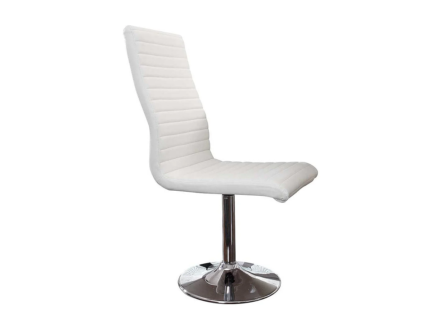 Drehbare Stühle in Weiß Kunstleder hoher Lehne (4er Set)