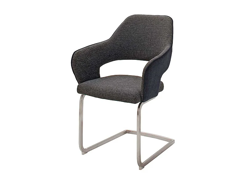 Armlehnen Schwingst�hle in Dunkelgrau Webstoff modern (2er Set)