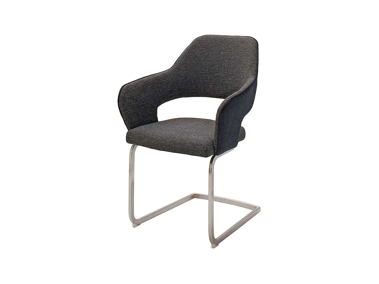 Armlehnen Schwingst�hle in Dunkelgrau Webstoff modern (2er Set)
