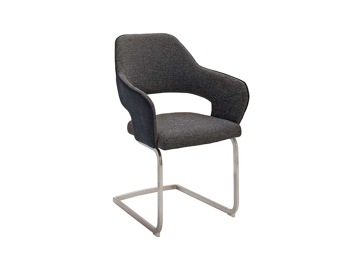 Armlehnen Schwingst�hle in Dunkelgrau Webstoff modern (2er Set)