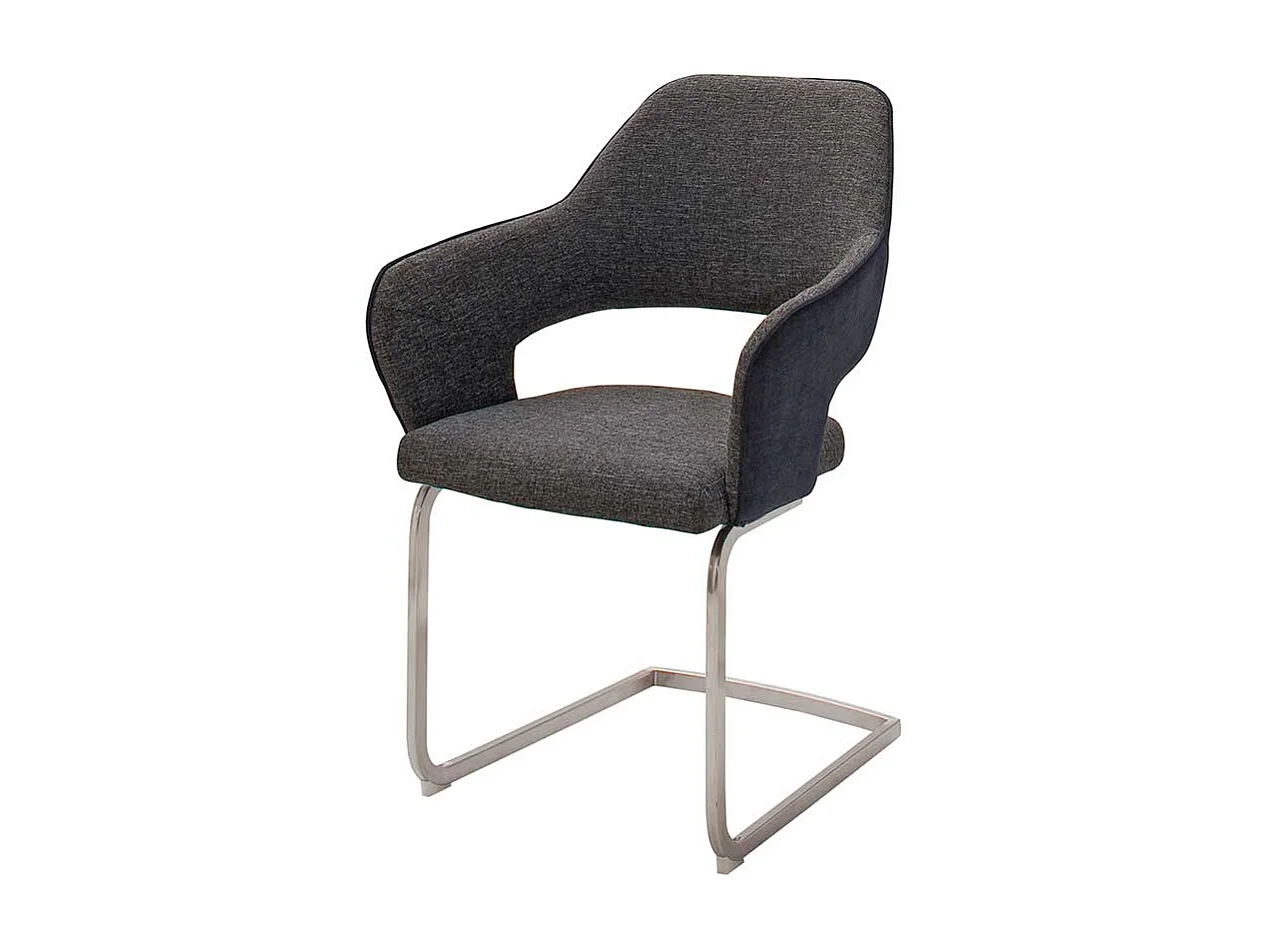 Armlehnen Schwingst�hle in Dunkelgrau Webstoff modern (2er Set)