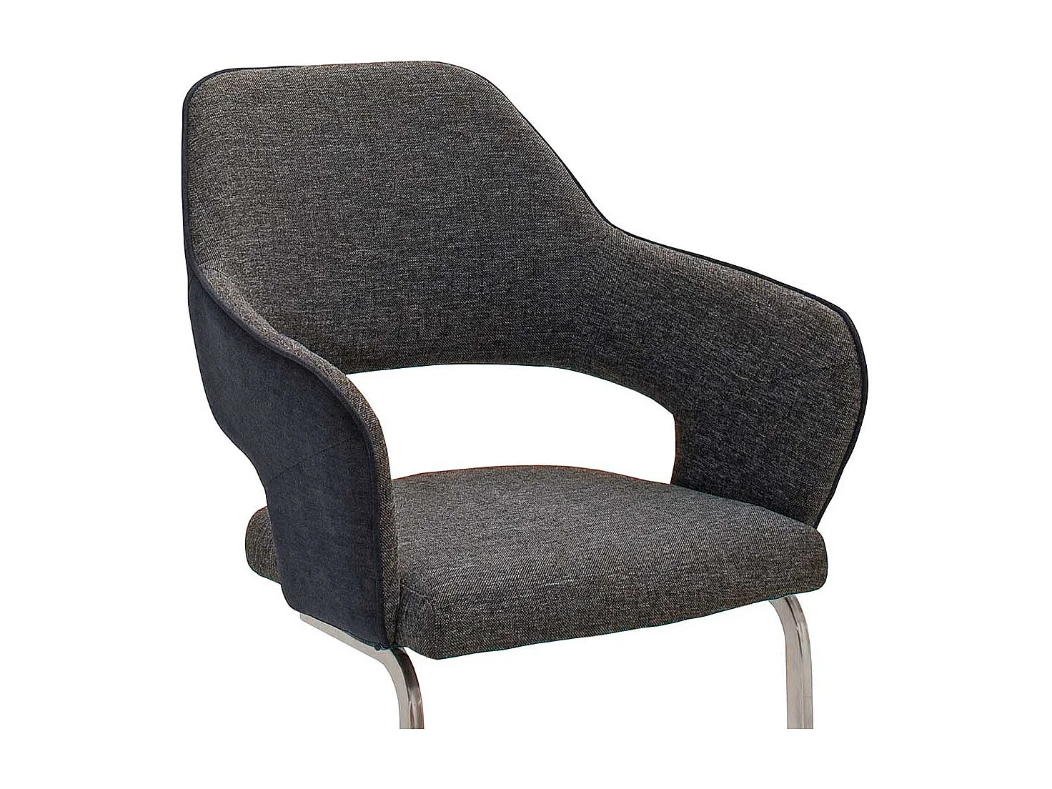 Armlehnen Schwingst�hle in Dunkelgrau Webstoff modern (2er Set)