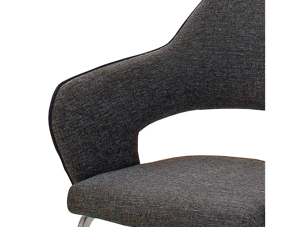 Armlehnen Schwingst�hle in Dunkelgrau Webstoff modern (2er Set)
