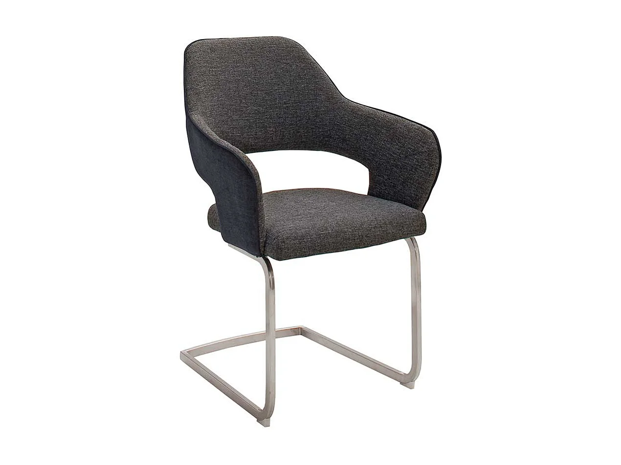 Armlehnen Schwingst�hle in Dunkelgrau Webstoff modern (2er Set)