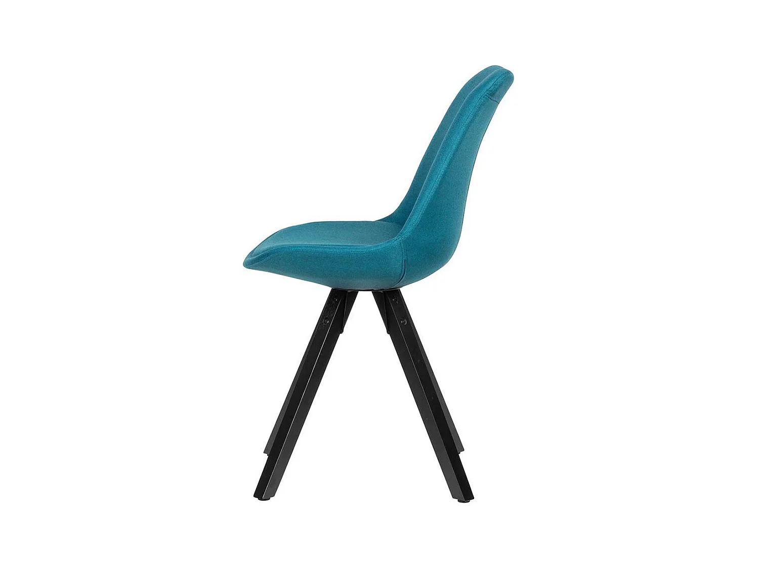 Schalen Esstischstühle in Petrol Webstoff Massivholzgestell (2er Set)