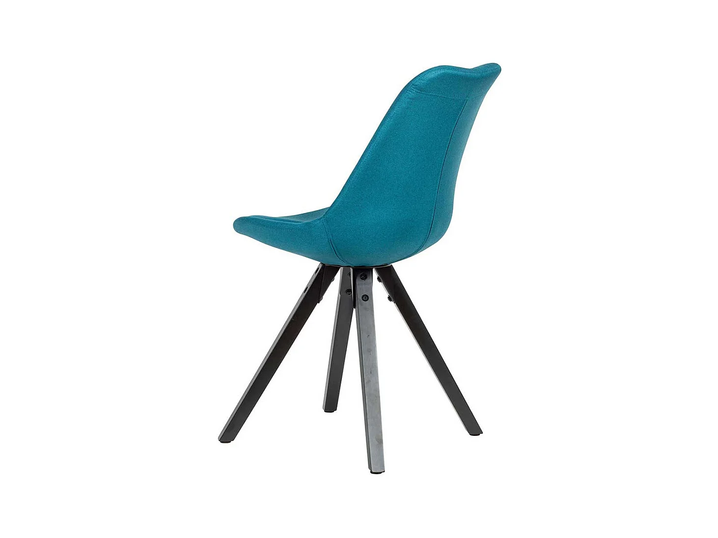 Schalen Esstischstühle in Petrol Webstoff Massivholzgestell (2er Set)