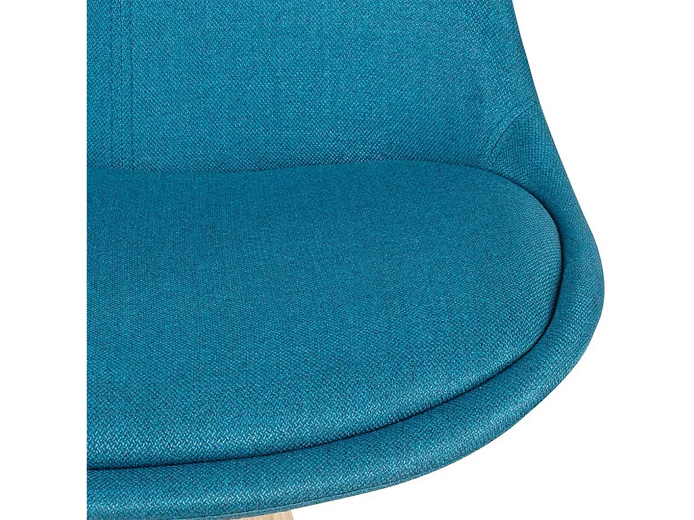 Schalen Esstischstühle in Petrol Webstoff Massivholzgestell (2er Set)