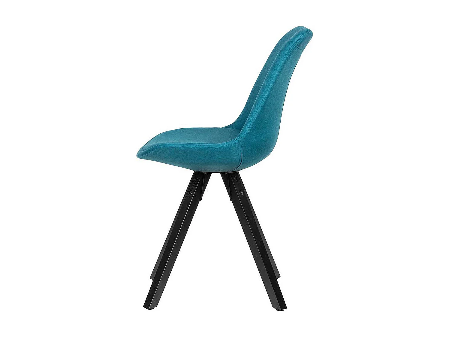 Schalen Esstischstühle in Petrol Webstoff Massivholzgestell (2er Set)