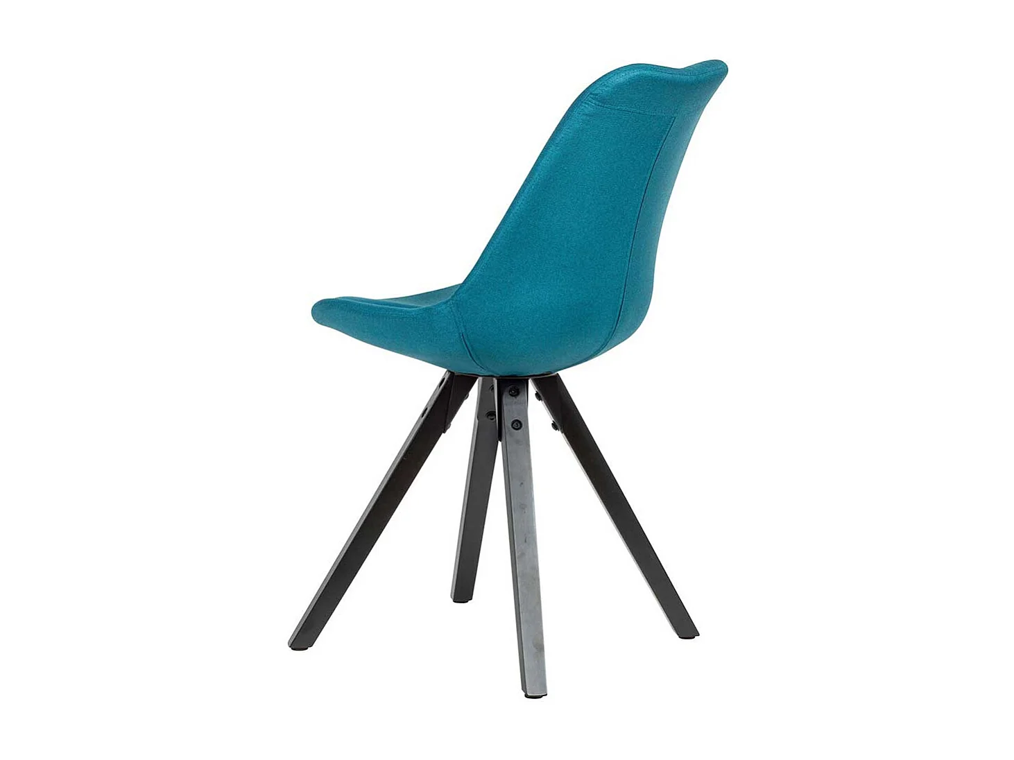 Schalen Esstischstühle in Petrol Webstoff Massivholzgestell (2er Set)