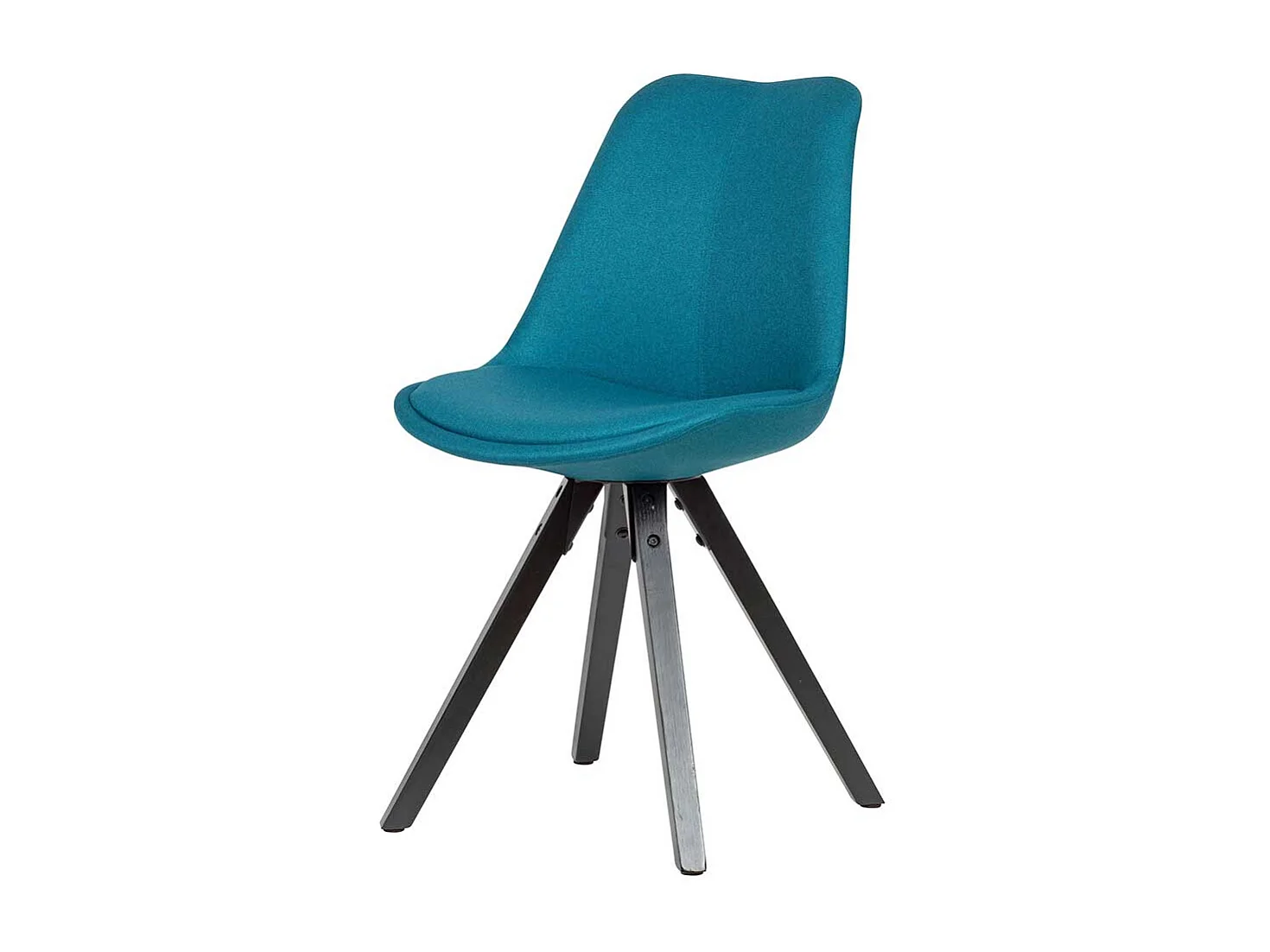 Schalen Esstischstühle in Petrol Webstoff Massivholzgestell (2er Set)