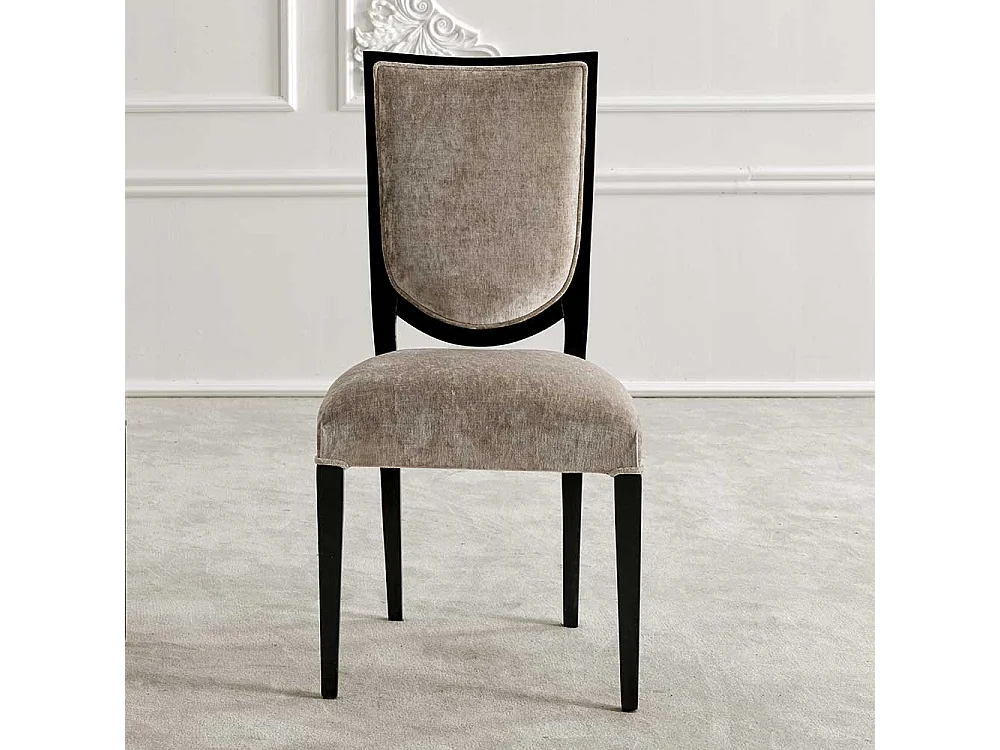 Hochlehner in italienischem Design Hellgrau und Schwarz