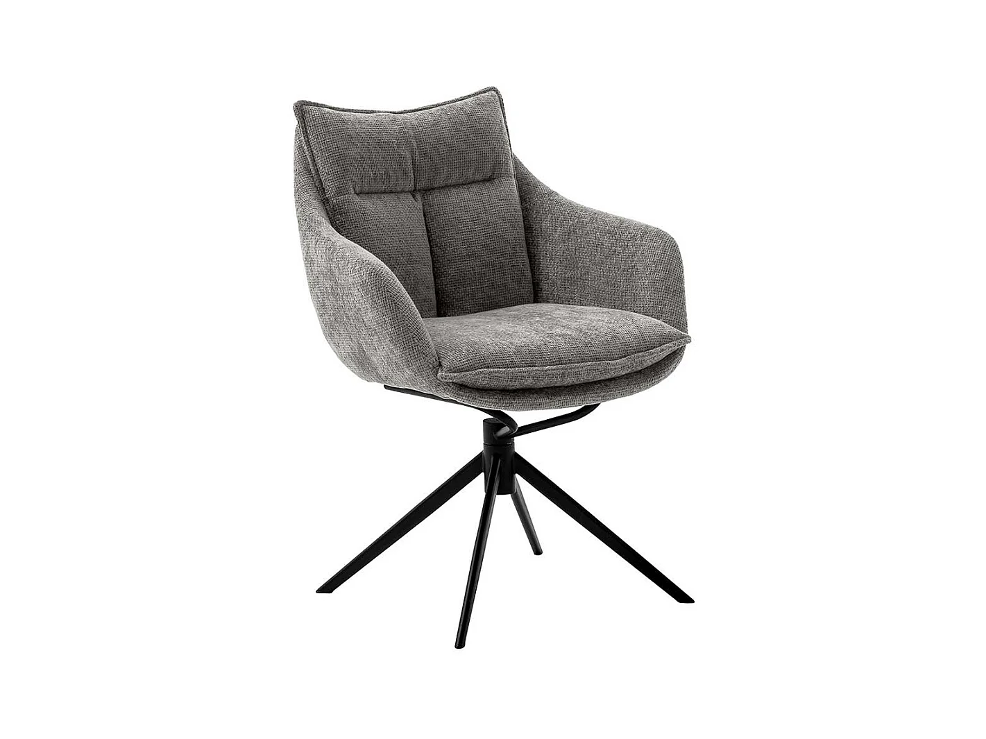 Esszimmerarmlehnstuhl aus Strukturstoff Anthrazit (2er Set)