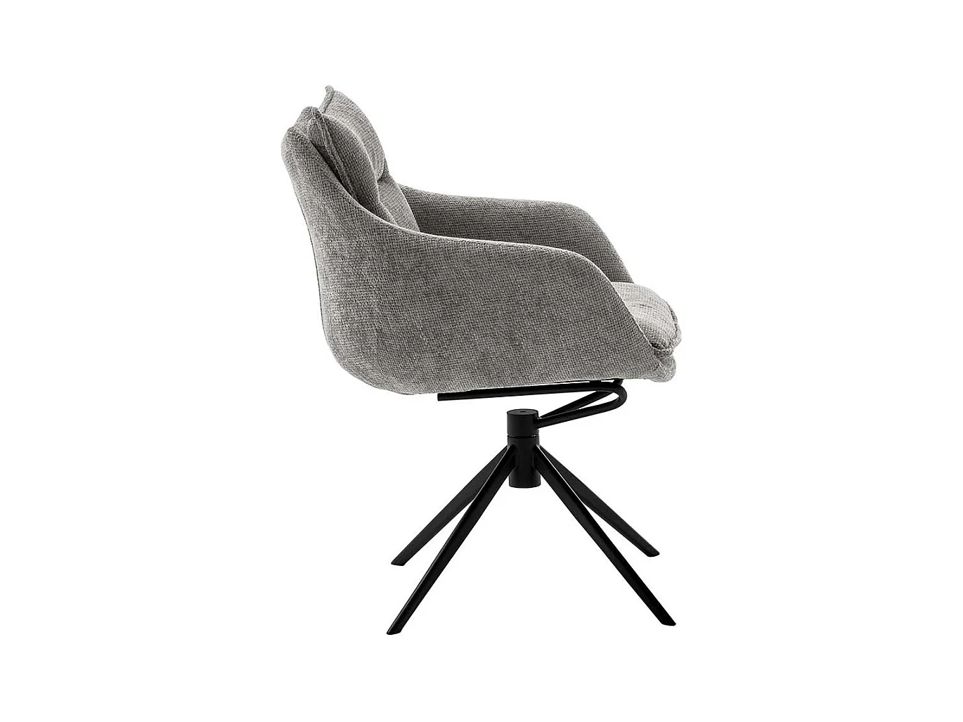 Esszimmerarmlehnstuhl aus Strukturstoff Anthrazit (2er Set)