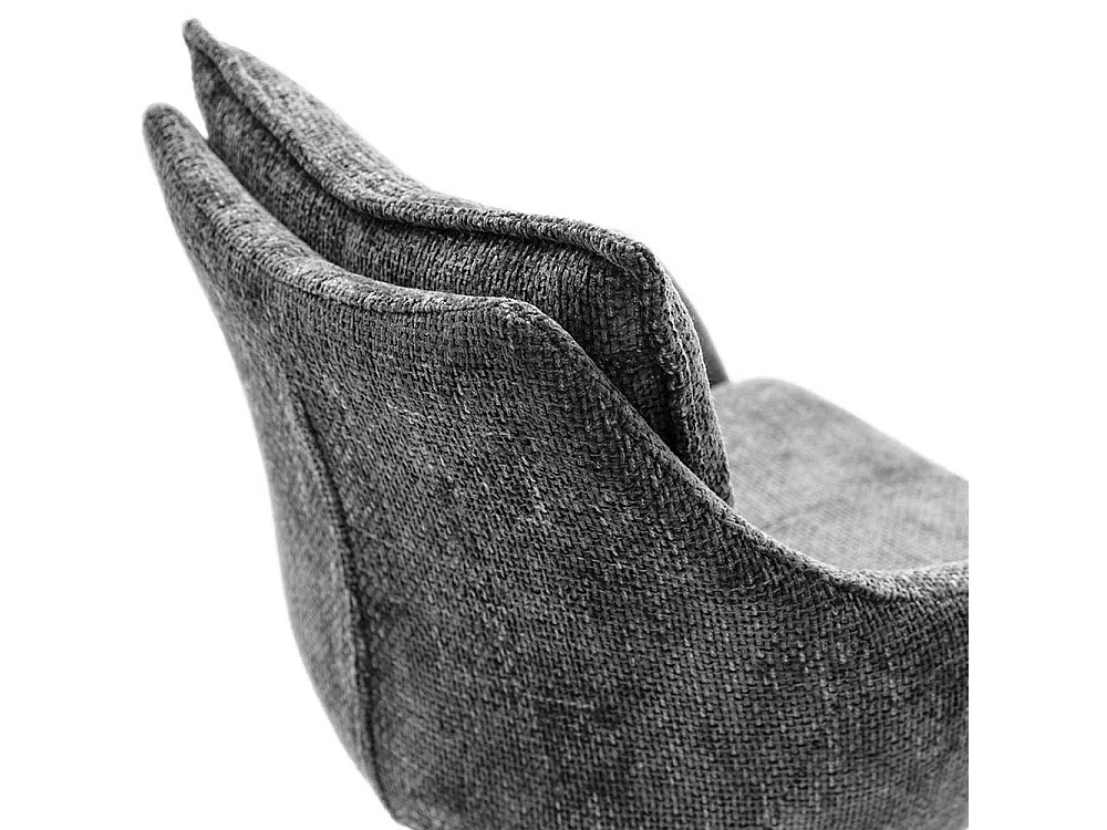 Esszimmerarmlehnstuhl aus Strukturstoff Anthrazit (2er Set)