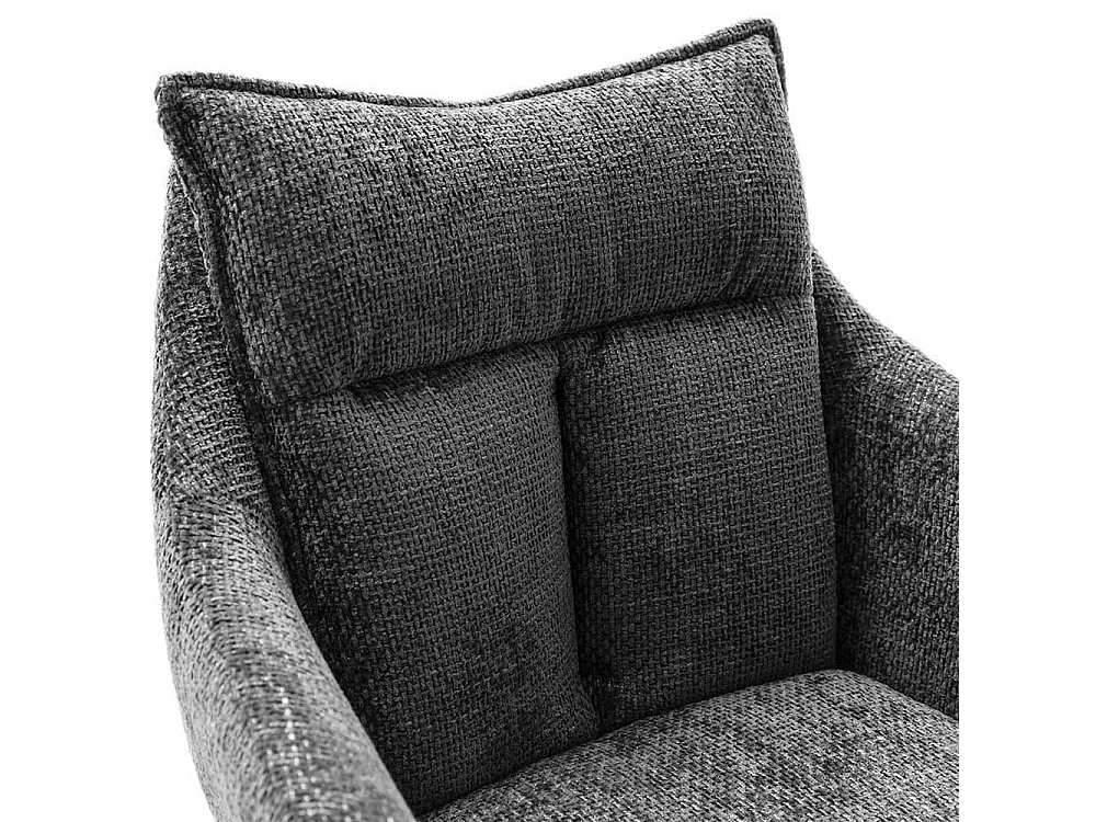 Esszimmerarmlehnstuhl aus Strukturstoff Anthrazit (2er Set)