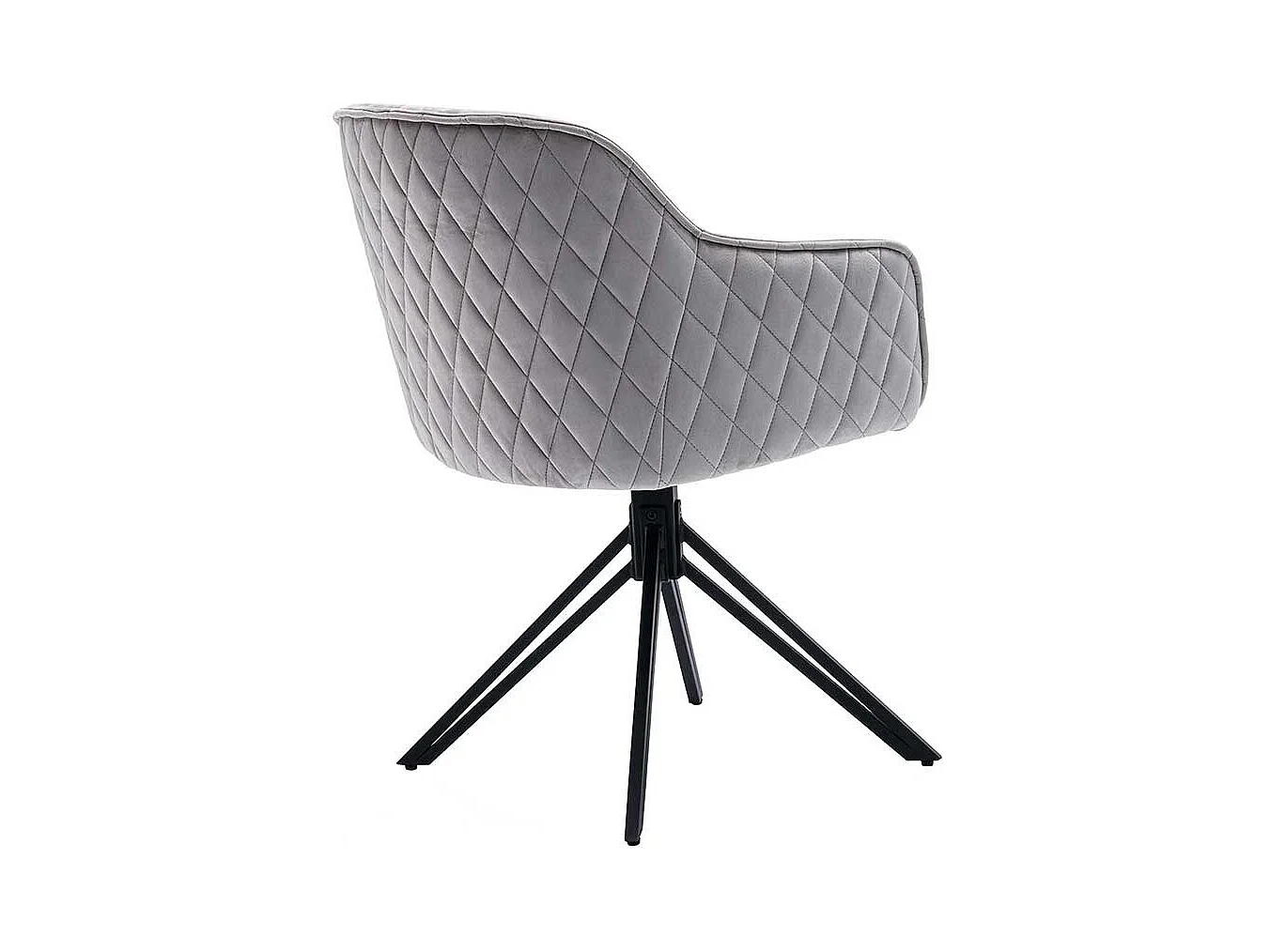 Esszimmerstuhl mit Steppungen in Hellgrau Samt Gestell drehbar