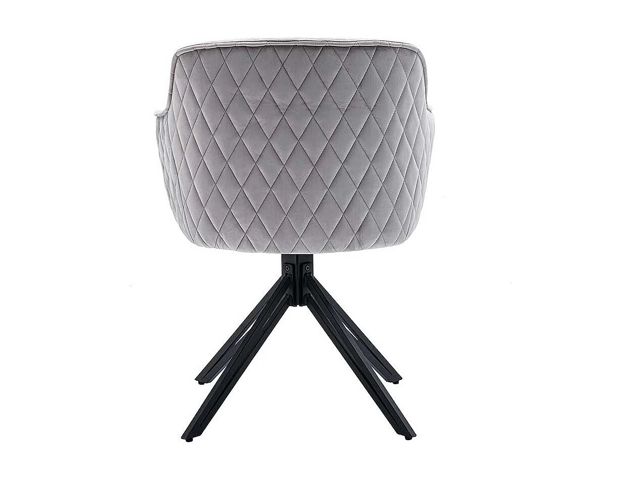 Esszimmerstuhl mit Steppungen in Hellgrau Samt Gestell drehbar