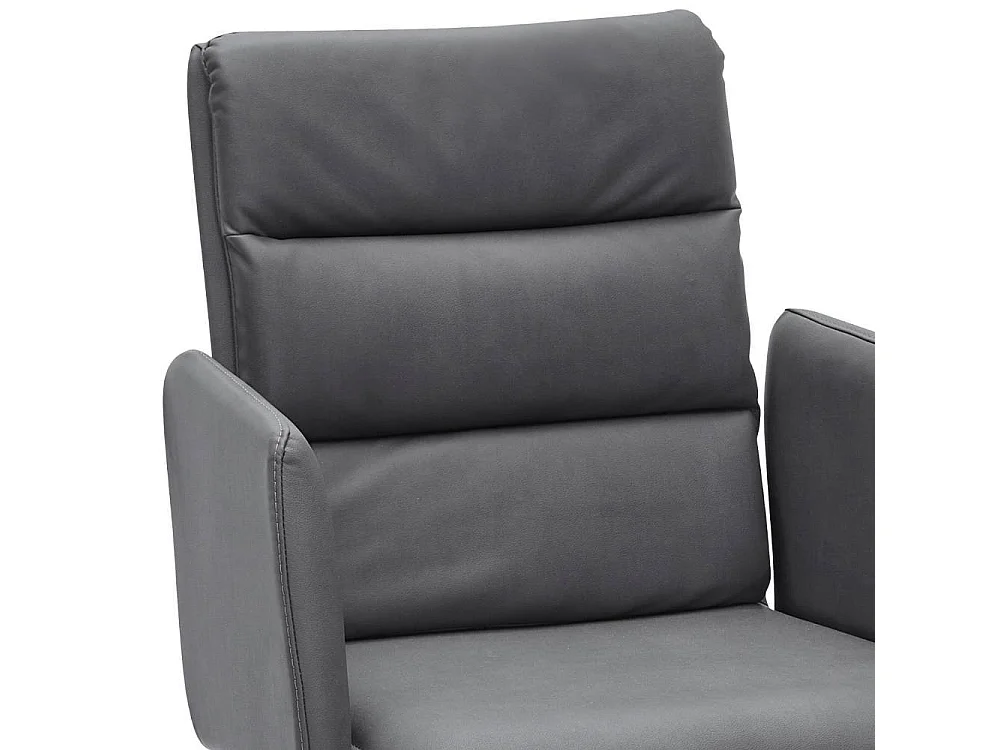 Polsterstuhl Armlehner in Dunkelgrau mit Gestell aus Massivholz