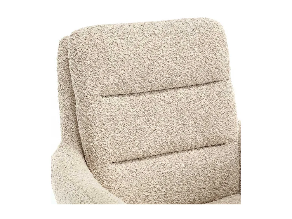 Drehbarer Esszimmerarmlehnstuhl aus Boucle Stoff Gestell aus Metall (2er Set)