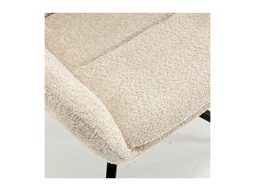 Drehbarer Esszimmerarmlehnstuhl aus Boucle Stoff Gestell aus Metall (2er Set)