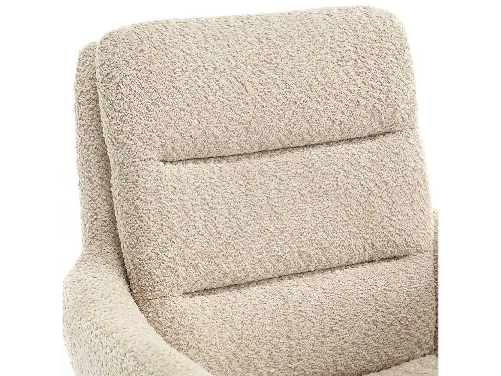 Drehbarer Esszimmerarmlehnstuhl aus Boucle Stoff Gestell aus Metall (2er Set)