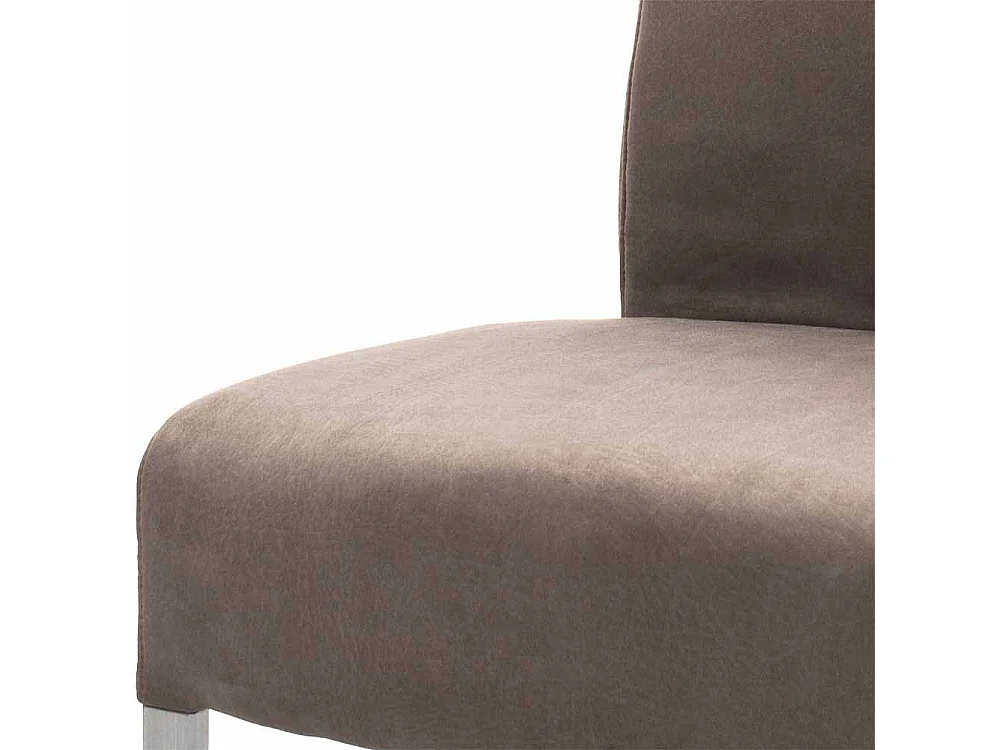 Küchenstuhl Set in Beige Edelstahl (2er Set)