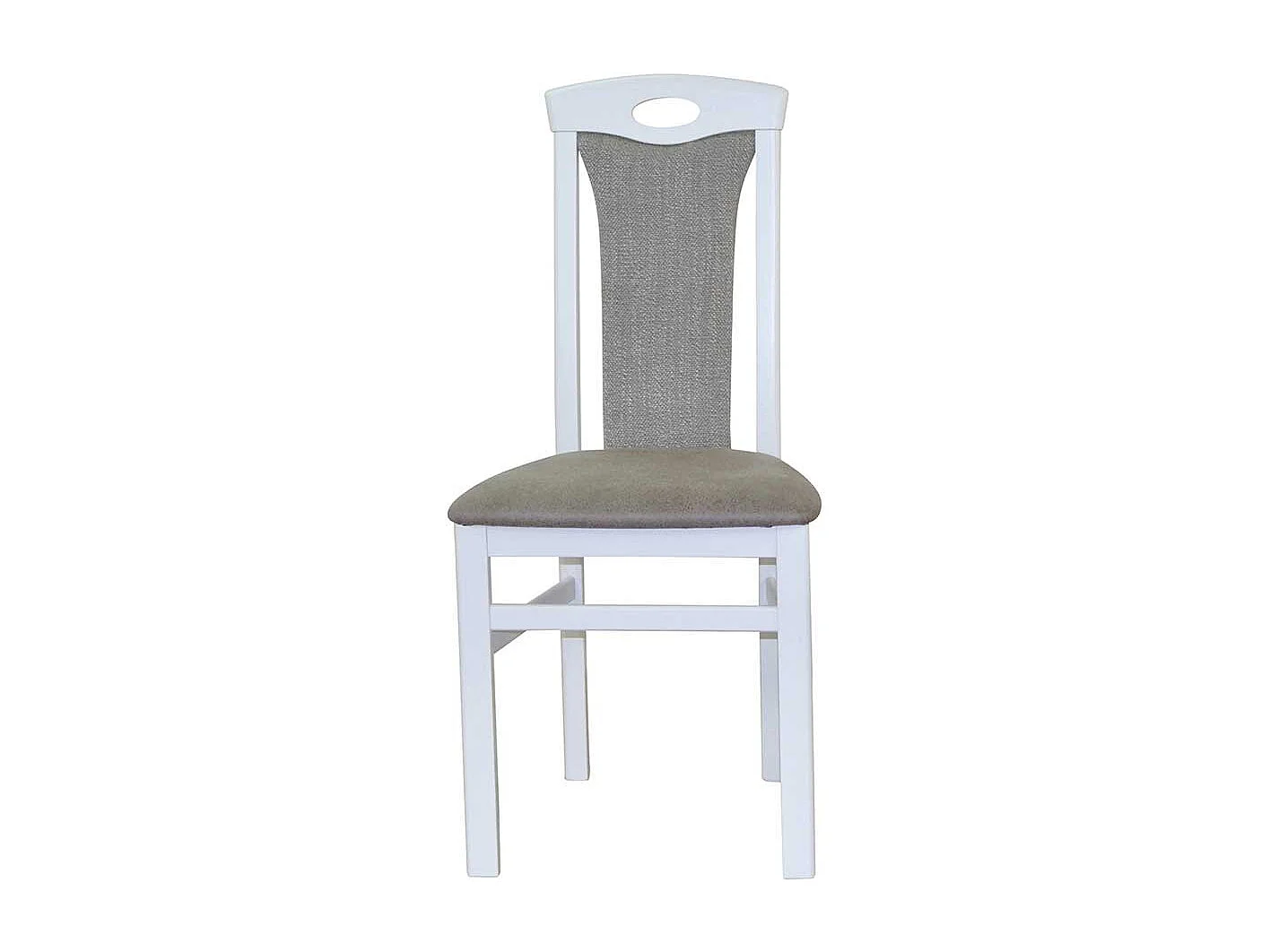 2 Esszimmer Stühle in Weiß Bezug Hellgrau (2er Set)