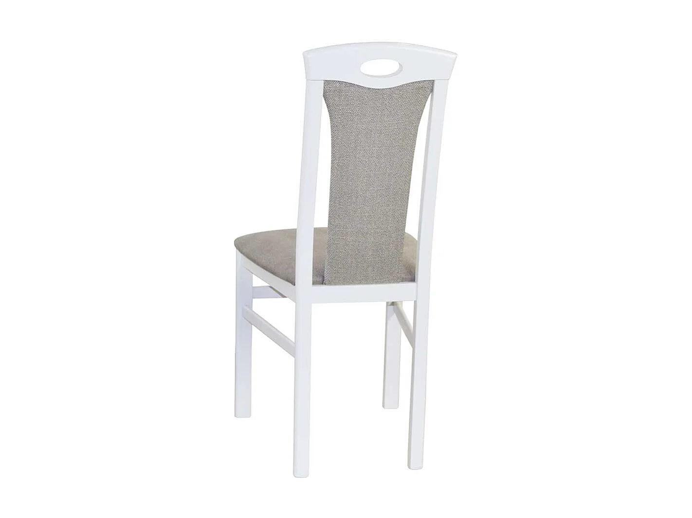 2 Esszimmer Stühle in Weiß Bezug Hellgrau (2er Set)