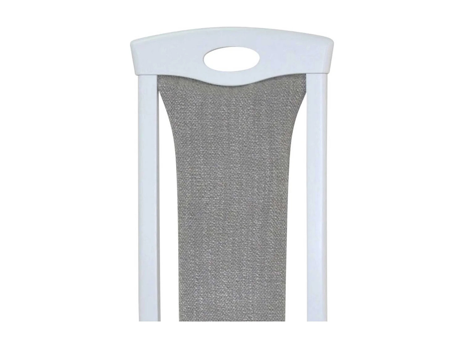 2 Esszimmer Stühle in Weiß Bezug Hellgrau (2er Set)