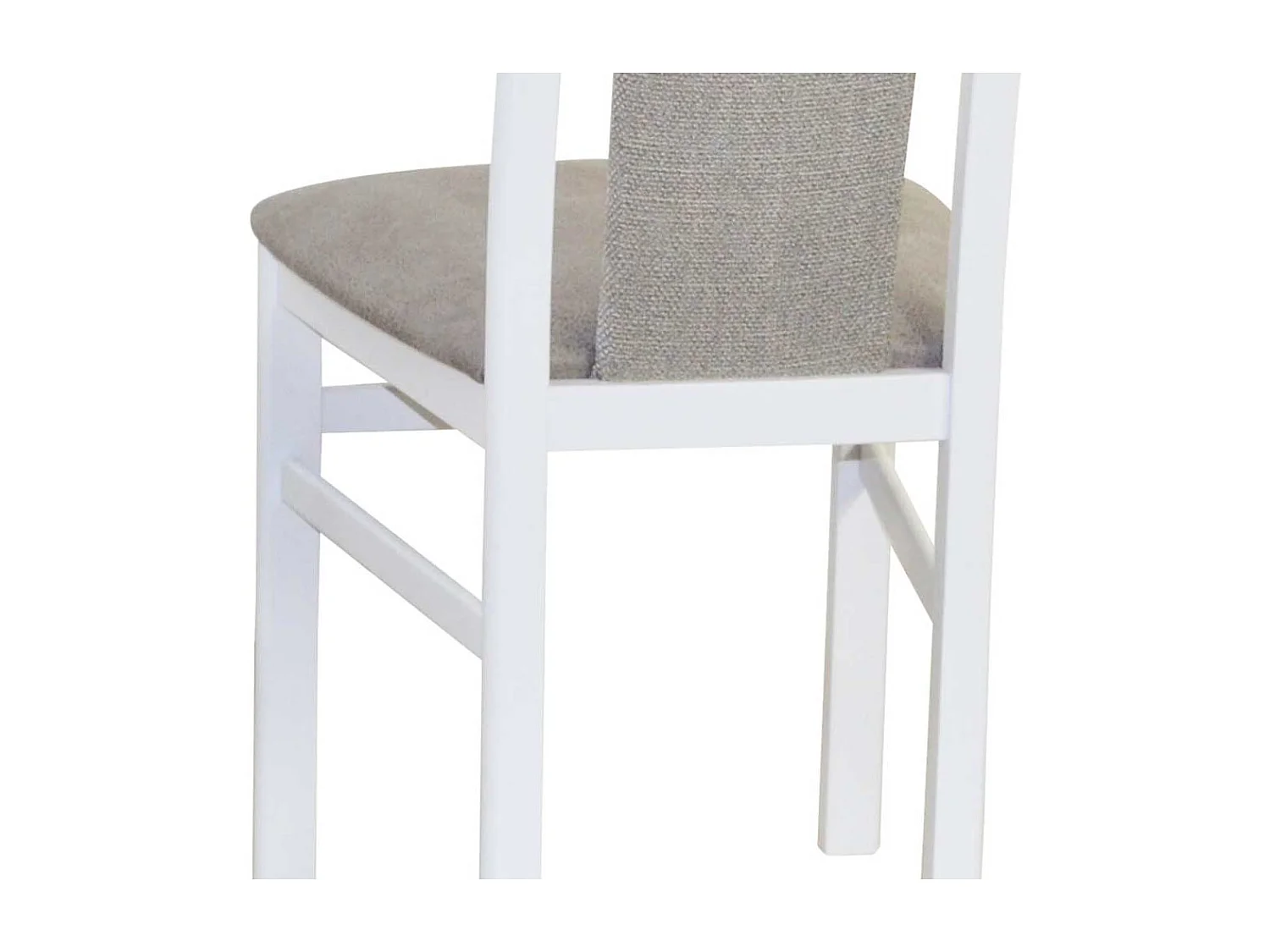 2 Esszimmer Stühle in Weiß Bezug Hellgrau (2er Set)