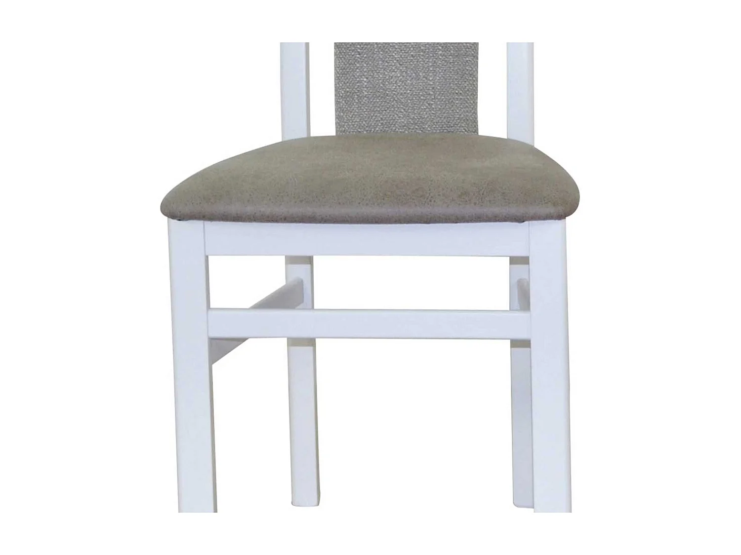 2 Esszimmer Stühle in Weiß Bezug Hellgrau (2er Set)