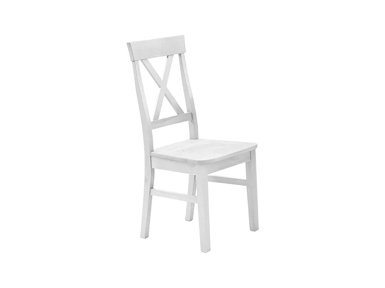 Massivholzstuhl in Weiß Landhausstil (2er Set)