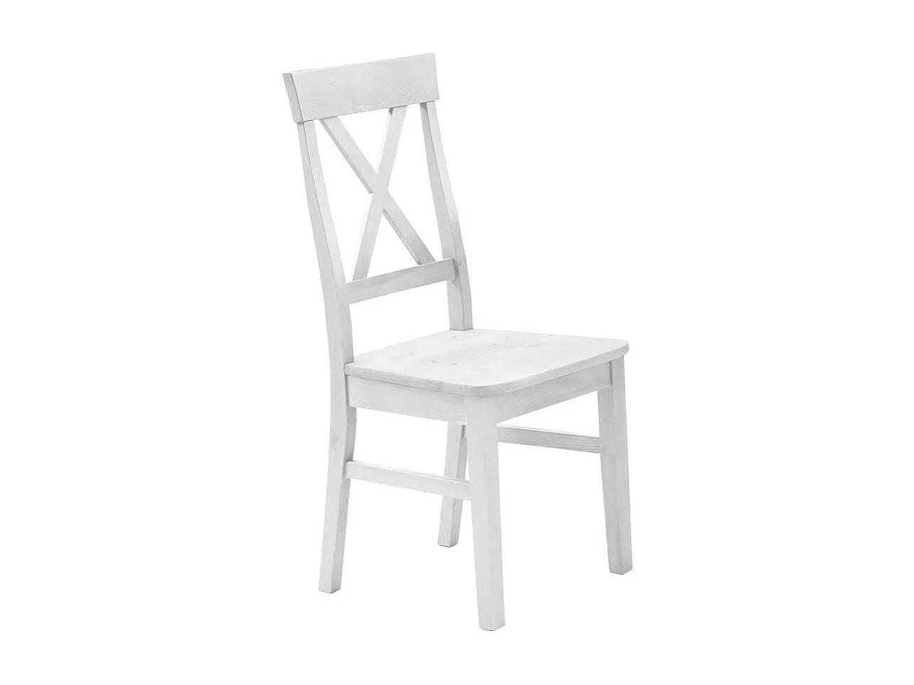 Massivholzstuhl in Weiß Landhausstil (2er Set)