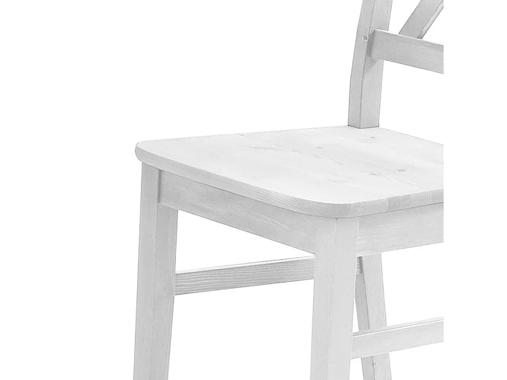 Massivholzstuhl in Weiß Landhausstil (2er Set)